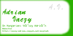 adrian vaczy business card